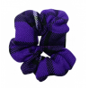 Purple, Black and White Tartan Mini Scrunchie