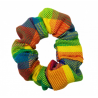 Rainbow Tartan Mini Scrunchie