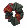 Red, Grey, Yellow and White Tartan Mini Scrunchie