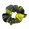 Yellow and Grey Tartan Mini Scrunchie