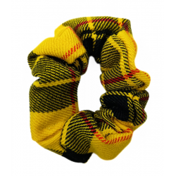Yellow Tartan Mini Scrunchie