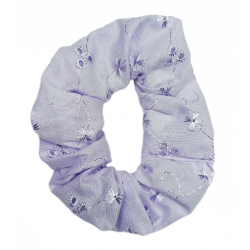Lilac Broderie Anglaise Scrunchie