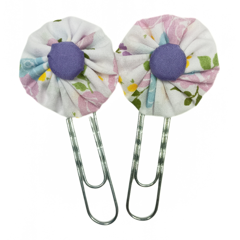 Paperclip Bookmark - White & Lilac Floral