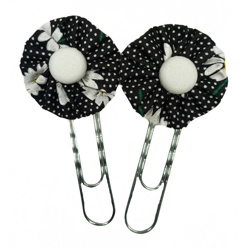 Paperclip Bookmark - Black Daisy