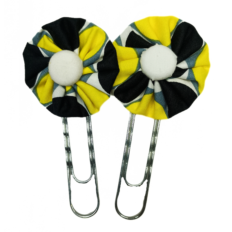 Paperclip Bookmark - Yellow & Black Spots