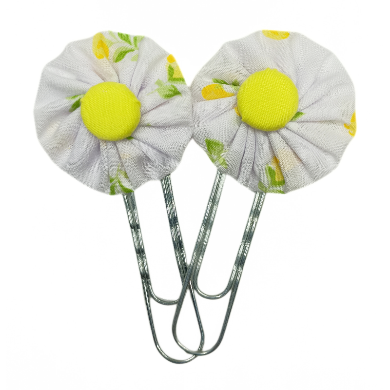Paperclip Bookmark - White & Yellow Floral