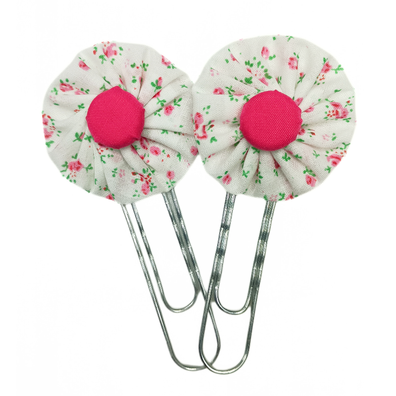 Paperclip Bookmark - White & Pink Mini Floral