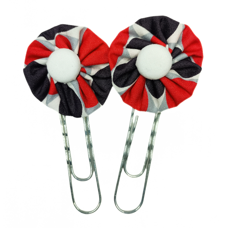 Paperclip Bookmark - Red & Black Spot