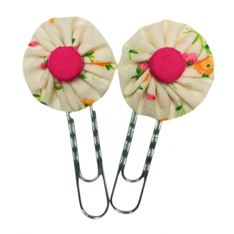 Paperclip Bookmark - Peach, Orange & Pink Floral