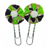 Paperclip Bookmark - Green & Black Spot