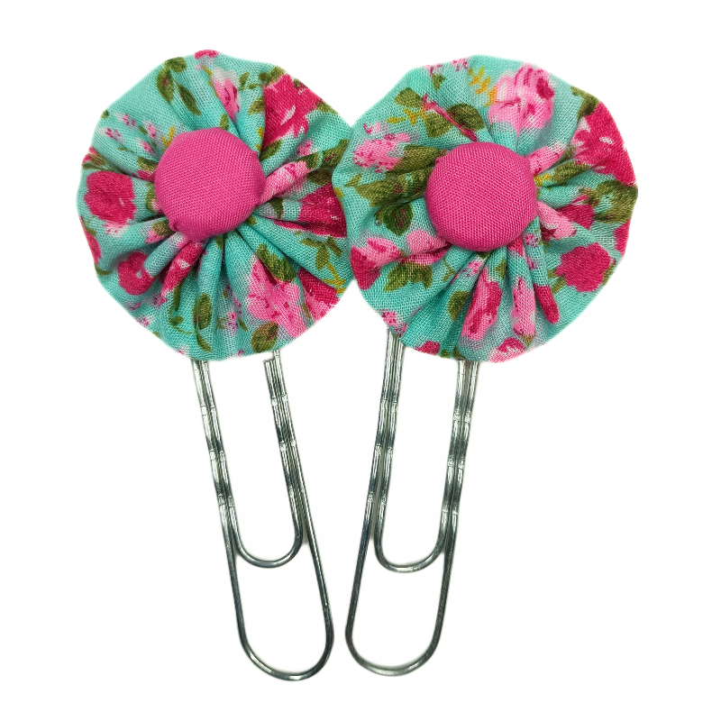 Paperclip Bookmark - Blue & Pink Floral
