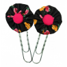 Paperclip Bookmark - Black, Orange & Pink Floral