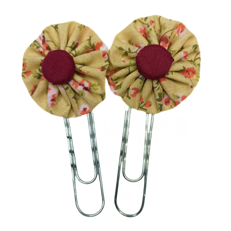 Paperclip Bookmark - Beige Floral