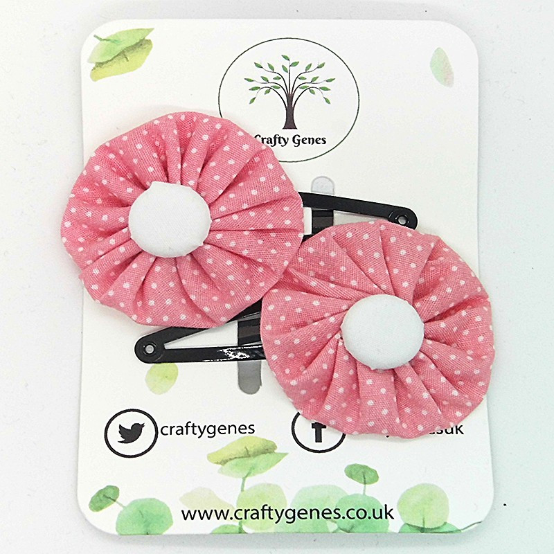 Pink Dotty Hair Clips