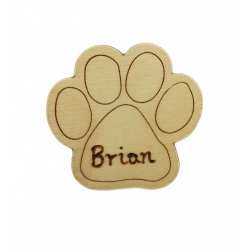 Wooden Paw Print Magnet