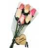 Happy Anniversary Wooden Rose Bouquet - White, Pink and Glitter