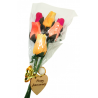 Happy Anniversary Wooden Rose Bouquet - Pink, Yellow & Orange