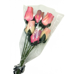 Wooden Rose Bouquet - Pink,...