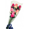 Wooden Rose Bouquet - Pink & White