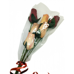 Wooden Rose Bouquet - Wine,...