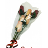 Wooden Rose Bouquet - Wine, White, Pink & Brown, Maple