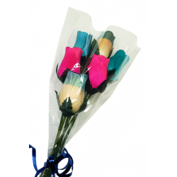 Wooden Rose Bouquet - Pink,...