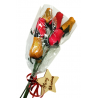 Christmas Wooden Rose Bouquet - Red and Gold Glitter