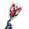 Wooden Rose Bouquet - Hot Pink & White/Blue