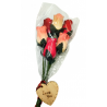Wooden Rose Bouquet - Red & White - Love You
