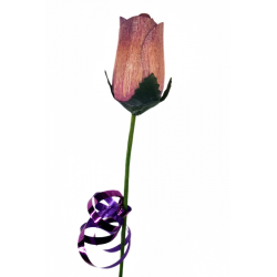 Single Wooden Rose - White...