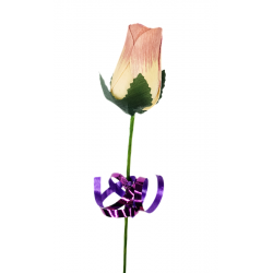 Single Wooden Rose - White...