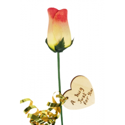 Single Wooden Rose - Yellow...