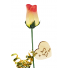 Single Wooden Rose - Yellow and Orange - A Hug Just For You
