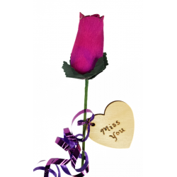 Single Wooden Rose - Purple...