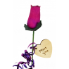 Single Wooden Rose - Purple - Miss you