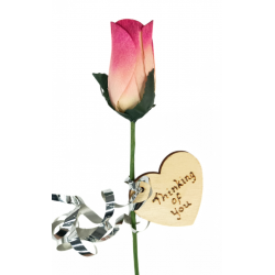 Single Wooden Rose - Pink...