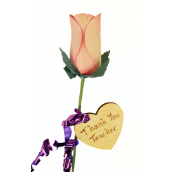 Single Wooden Rose - Pink -...
