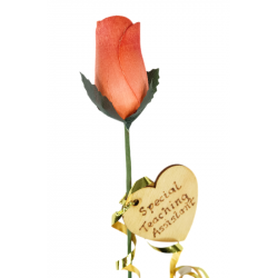 Single Wooden Rose - Orange...
