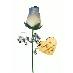 Single Wooden Rose -  White...