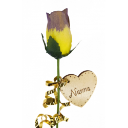 Single Wooden Rose - Yellow...