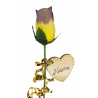 Single Wooden Rose - Yellow and Purple - Nanna