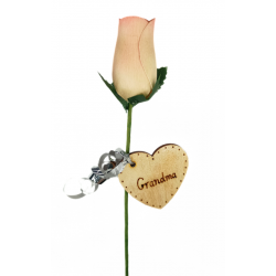 Single Wooden Rose - Cream...