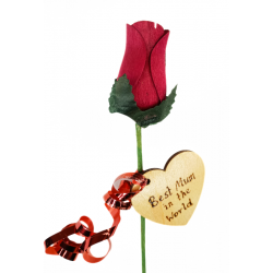 Single Wooden Rose - Wine -...