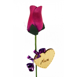 Single Wooden Rose - Purple...