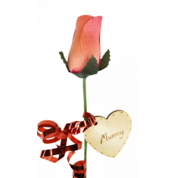 Single Wooden Rose - Pink -...