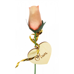Single Wooden Rose - Orange...