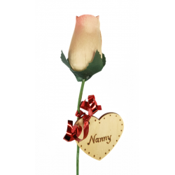 Single Wooden Rose - White...