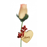 Single Wooden Rose - White and Red - Nanny