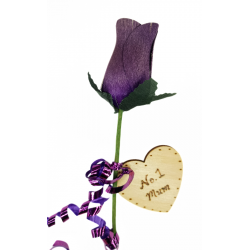 Single Wooden Rose - Violet...