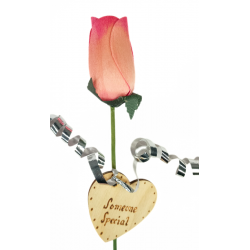 Single Wooden Rose - Pink -...